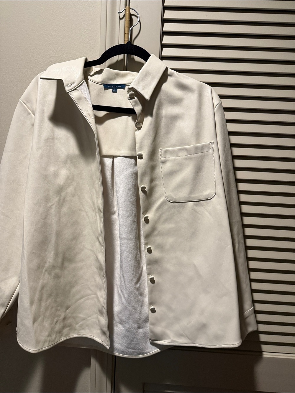 Kinross Men's Cream Button-Front Shirt Jacket